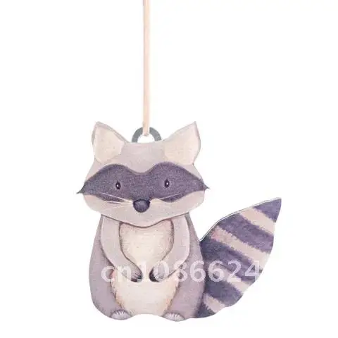 Theme Forest Critter Pendant Cute Bear Rabbit Fox Dear Acrylic Christmas Tree Pendant Ornaments With Lanyard Decoration navidad