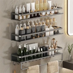 Multi functional storage rack with hook bar bathroom rack wall mounted storage rack bathroom cosmetic storage rack