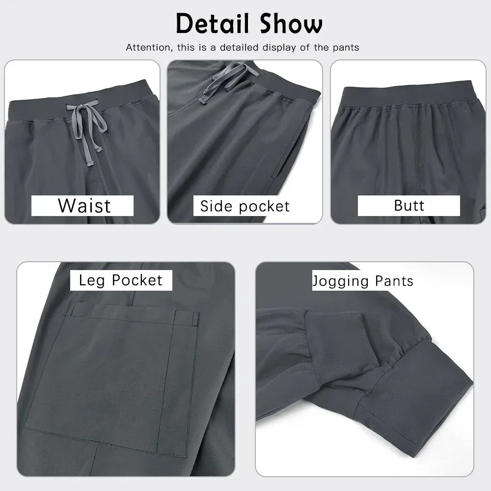 탄성 빠른 건조 여름 간호사 유니폼 병원 수술 유니폼 애완 동물 수의사 스크럽 세트 여성 남성 의료 정장 간호 액세서리