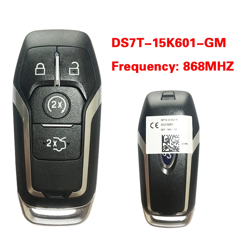 

CN018070 Aftermarket 4 Buttons Smart Remote Key FCC DS7T-15K601-GM 49 Chip 868MHz For Edge Fusion SE SEDAN Explorer 2013-2017