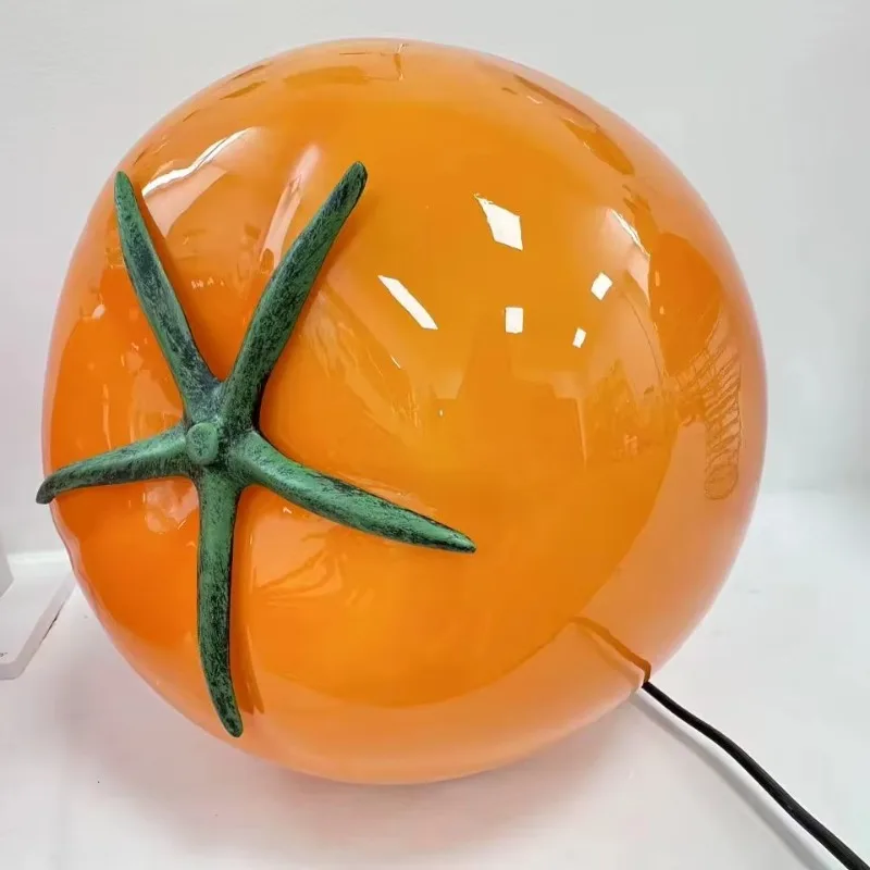 

Factory Light Emitting Diode USB Plate Tomato Decorative Glass Cute Living Room Desk Lamp