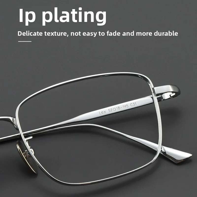 CLLOIO Pure Titanium Wire Retro Half Frame Glasses Men Women Fashion Reading Glasses Optical Prescription Progressive Eyeglasses