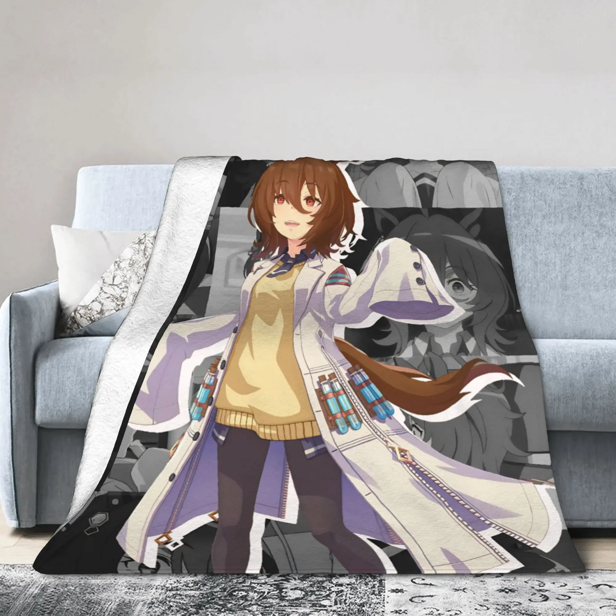 Umamusume Pretty Derby Anime Blankets Flannel  Multifunction Super Soft Throw Blankets for Bed Bedspreads