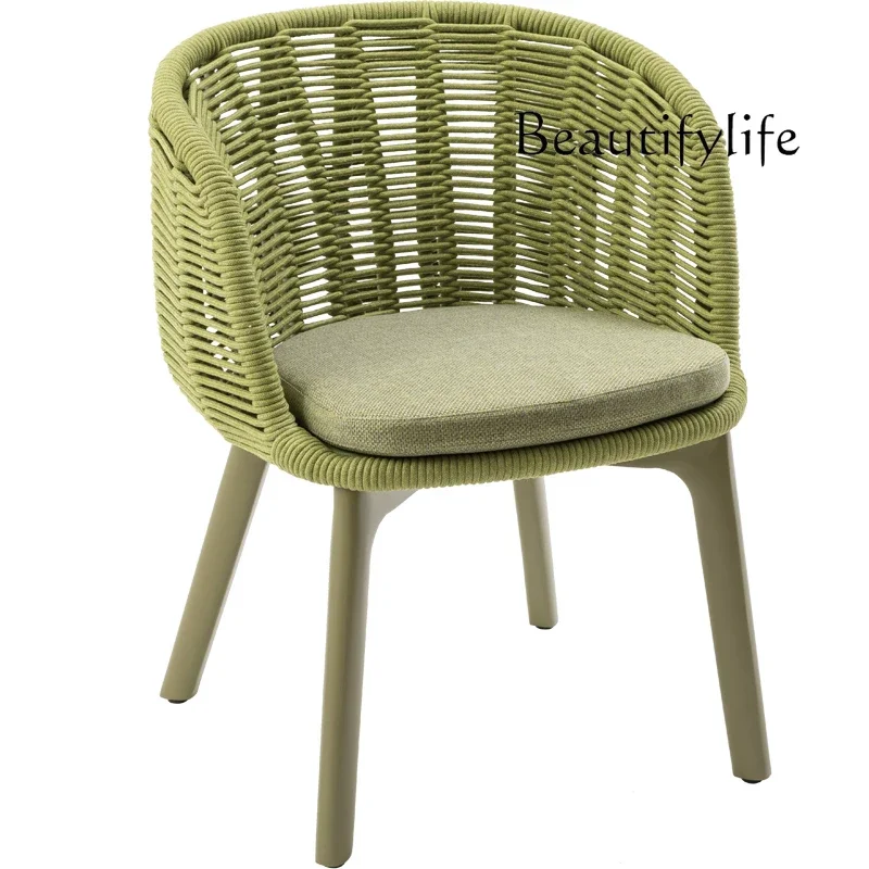 Nordic high-end outdoor solid wood tables and chairs Sun room tables and chairs Hotel imitation rattan chairs Outdoor furniture