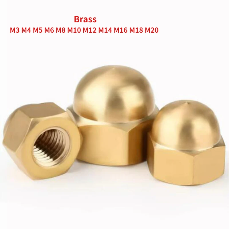 1-30pcs Brass Cap Nut M3 M4 M5 M6 M8 M10 M12 M14 M16 M18 M20 Decorative Cover Half Round Acorn Nut