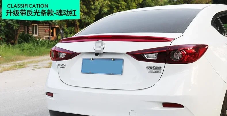 WOOBEST ABS Rear Wing Rear Trunk Rear Spoiler for mazda 3 axela 2014, new design top quality unpainted