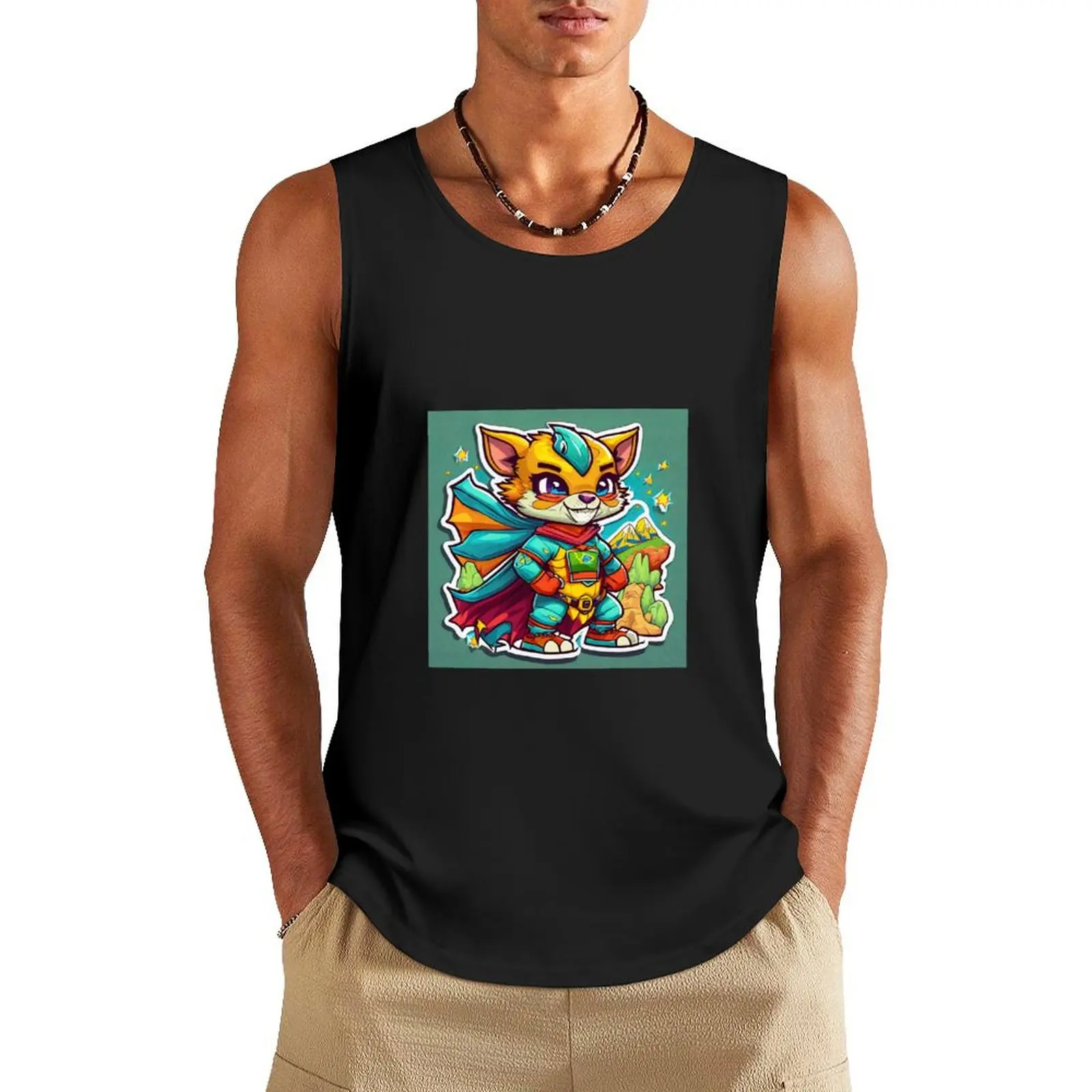 Animated Cartoon Cat - MeowVerse Tank Top muscle t-shirt T-shirt man mens clothing