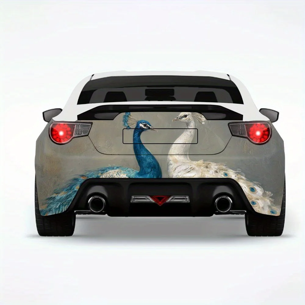 

Two Peacocks Car Sticker-Vinyl Decal for Car Rear, Waterproof Self-Adhesive Vinyl Stickers for Vehicle Tail & Bumper, Decoration