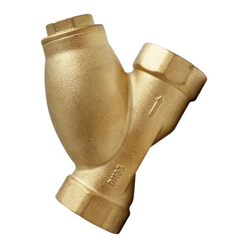 DN32 Brass Filtration Valve with Stainless Steel Screen for Use in Water Circulation Systems for HVAC and Heating Sources