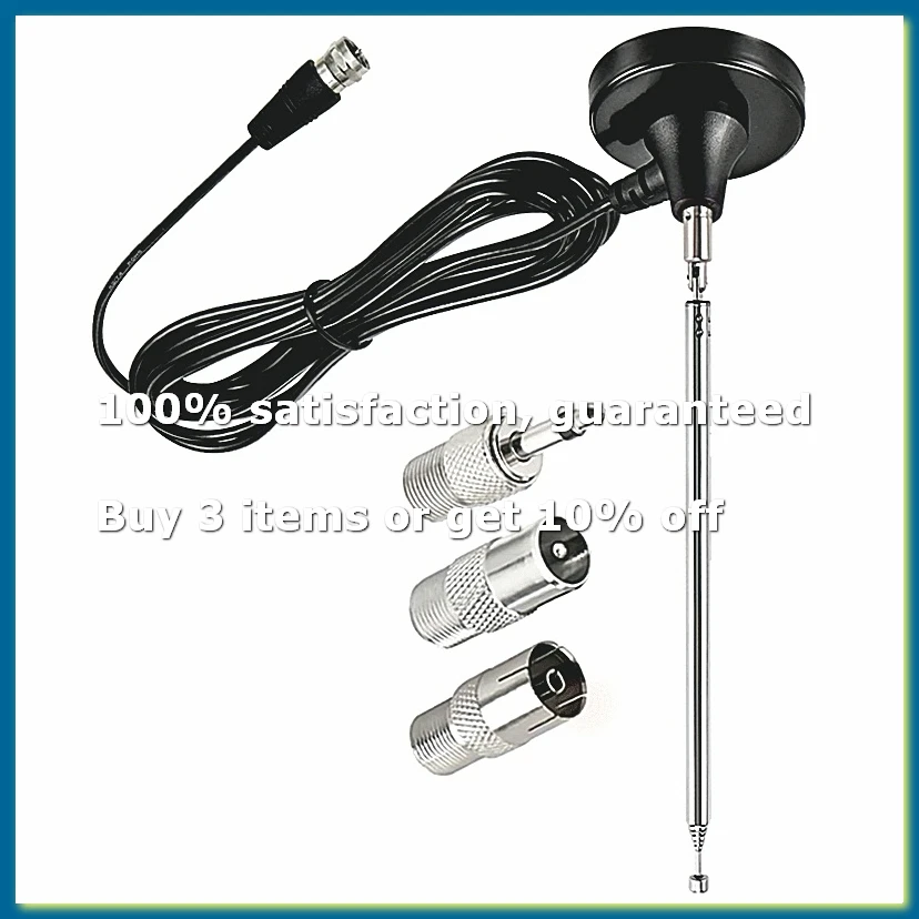 High Gains FM Telescopic Antennas FM Antennas Indoor FM Radio Antennas with 3 Adapter for Household Digital FM Radio-DT30