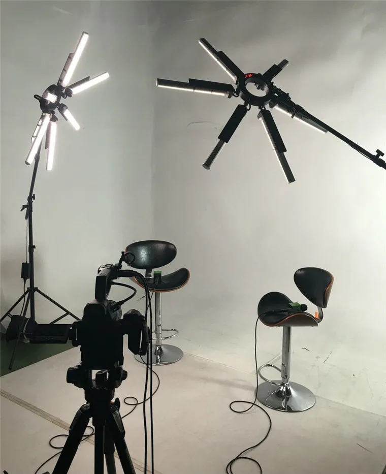 RD New arrival 6 tube super Eyes Star led video studio photography fill light with tripod TL-1200S