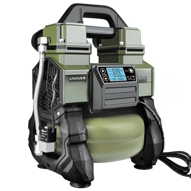 

Frequency conversion air compressor portable small oil-free silent air pump woodworking painting high pressure 220v air