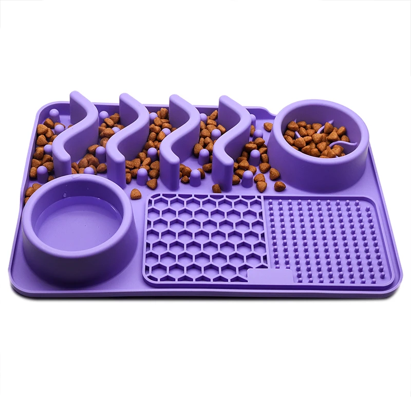 

Slow Feeder Silicone Dog Bowl Pet Dog Feeding Licking Mat Dog Healthy Slow Food Feeder Mat Pet Supplies