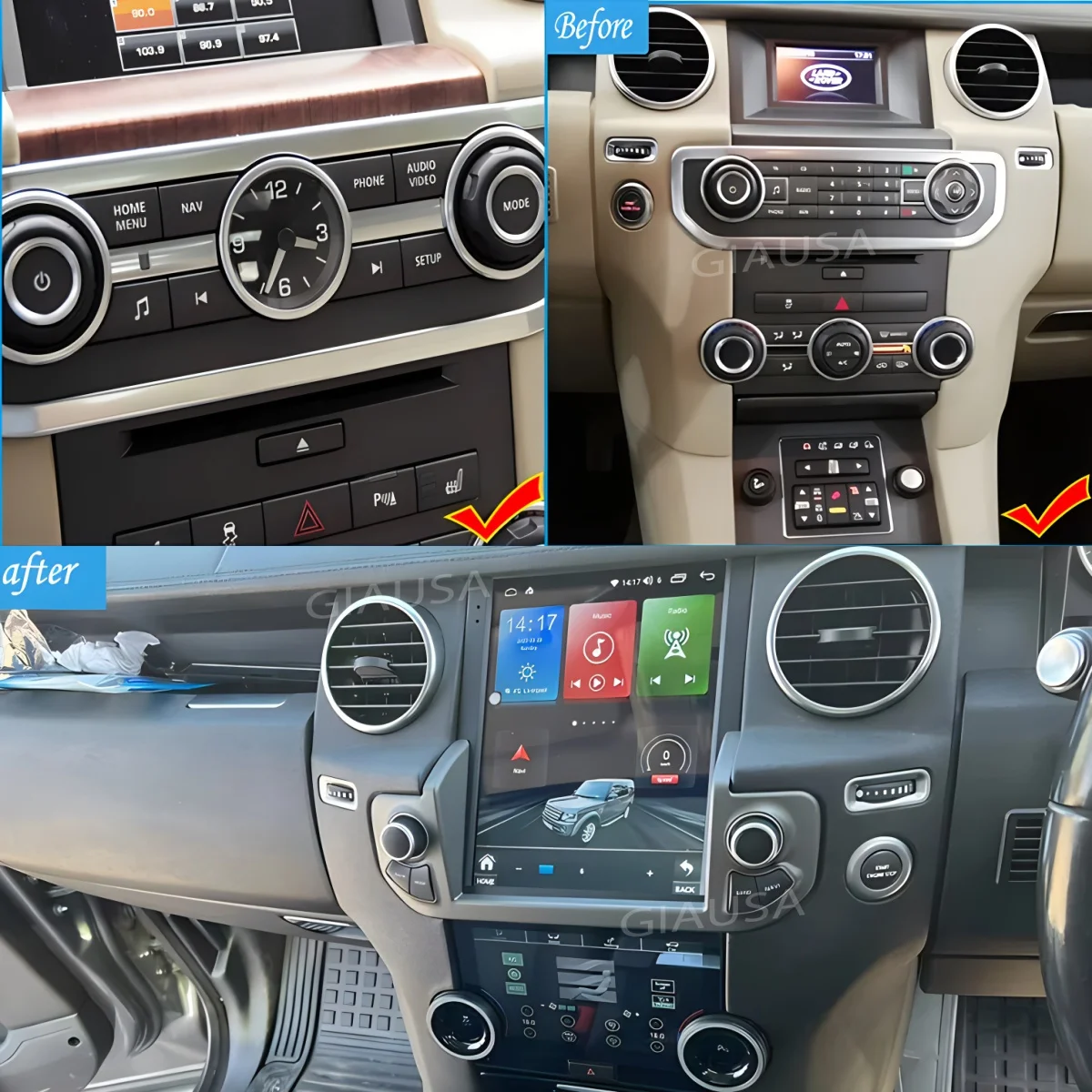 For Land Rover Discovery 4 LR4 2009-2016 Android 13 Auto Navigation GPS Car Radio DVD Multimedia Player Stereo 5G WIFI DSP