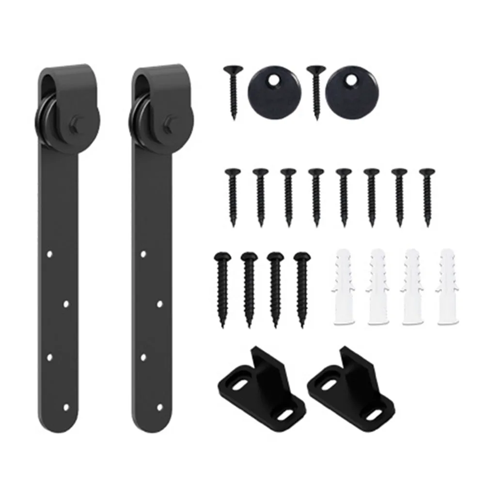 

Sliding Barn Door Hardware Kit Track System With Roller Floor Guide Cabinet Door Hanging Rail Wheels Mounting Brackets
