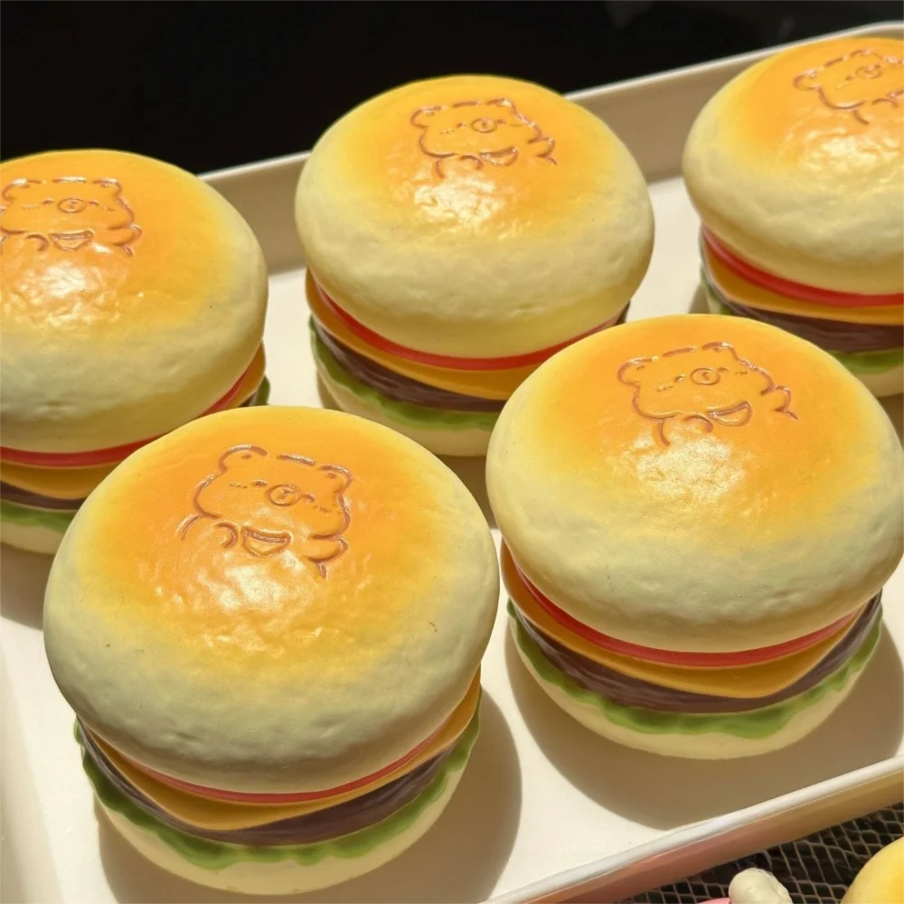 Langsam steigendes Capybara-Hamburger-Spielzeug, weicher Rückprall, Stressabbau, Hand, entspannendes Geschenk, leichtes, tragbares Kuchen-Simulationsspielzeug, Geschenk