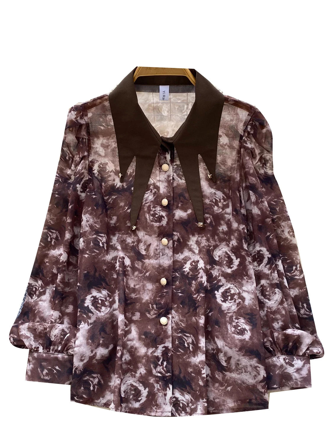 Csa estampada de manga larga hoada e informal para mujer, estilo fino para otoño y primavera, de fibra de poliéster, a...