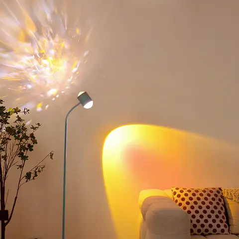 일몰 조명 프로젝션 조명 양면 LED 플로어 조명 DIY Halo 일몰 조명 바 거실 침실 레스토랑에 사용