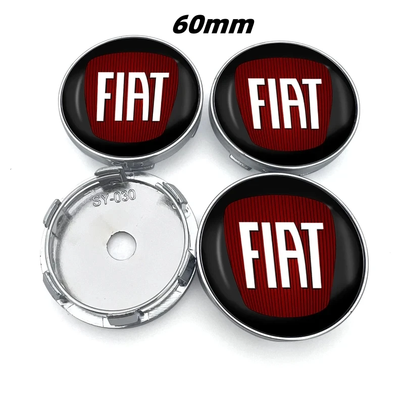 4pcs 60mm for Fiat 500 logo Wheel Hub Centre Cap Badge Emblem Car Hub Center Cover Car Logo Sticker Car Accessories