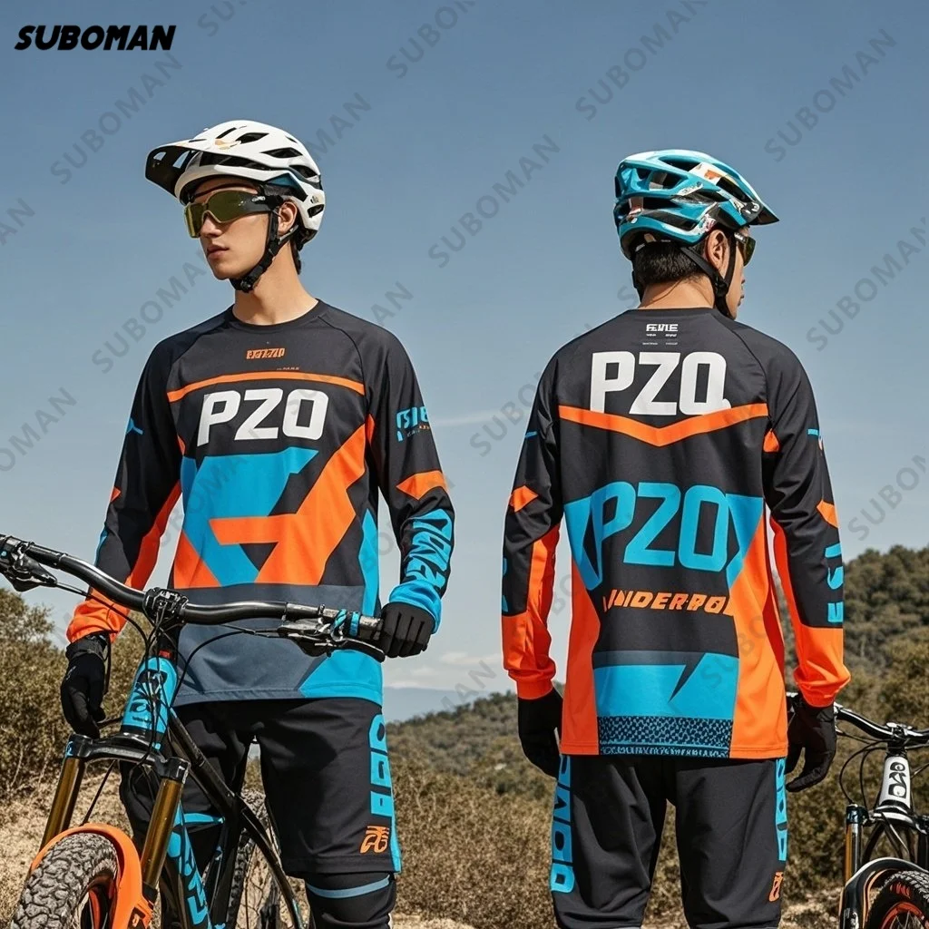 

Последний бренд PZQ Speed Downhill с длинным рукавом Мужская спортивная одежда для бега Горная велосипедная футболка для бега Удобные топы S-4XL