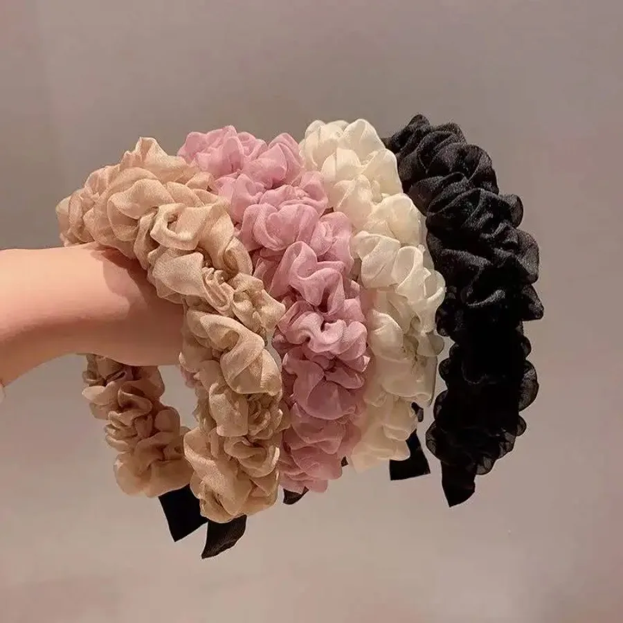 

1Pcs Fashion Fluffy Silk Wrinkle Hair Band For For Women Girls Party Hair Holder Accessories