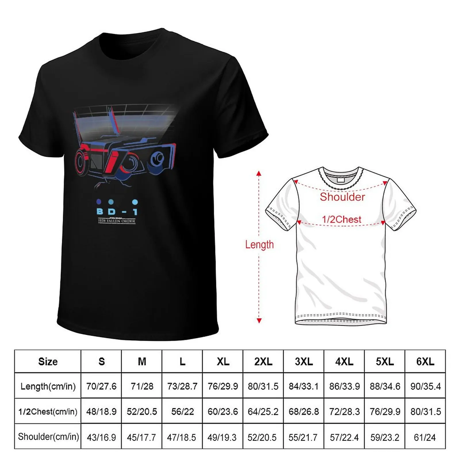Jeddi Falen BD1 Abstract Retro Profile T-Shirt Big and Tall Casual T-Shirt