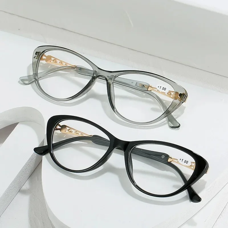 Fashion Retro Cat Eye Reading Glasses Women HD Gradient Presbyopic Computer Eyeglasses Hyperopia Glasses Diopter +1.0 ~+4.0 очки