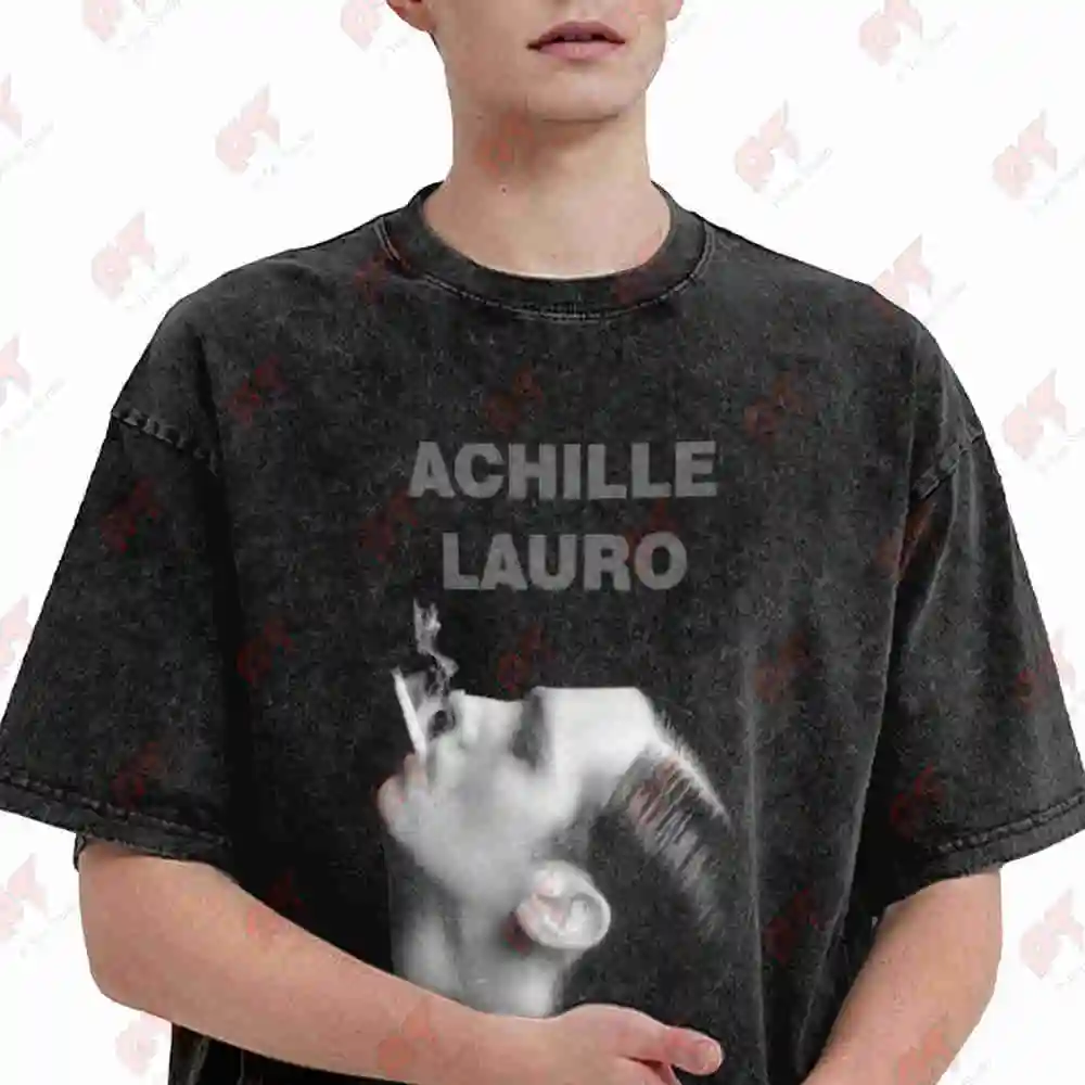 Achille Lauro Municipalities Immortali Tour 2026 Pop Italy Vintage Washed Tee Pure Cotton T-Shirt