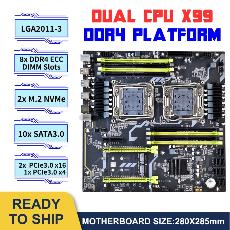 X99 Dual Cpu Motherboard Combo - X99 Dual CPU LGA2011-3 Motherboard 8X
