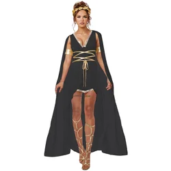 S-xl Medieval Ancient Greek Goddess Costume Halloween Clothes Cleopatra Athena Dress Cos Clothing 2024 For Carnival Party Skirt