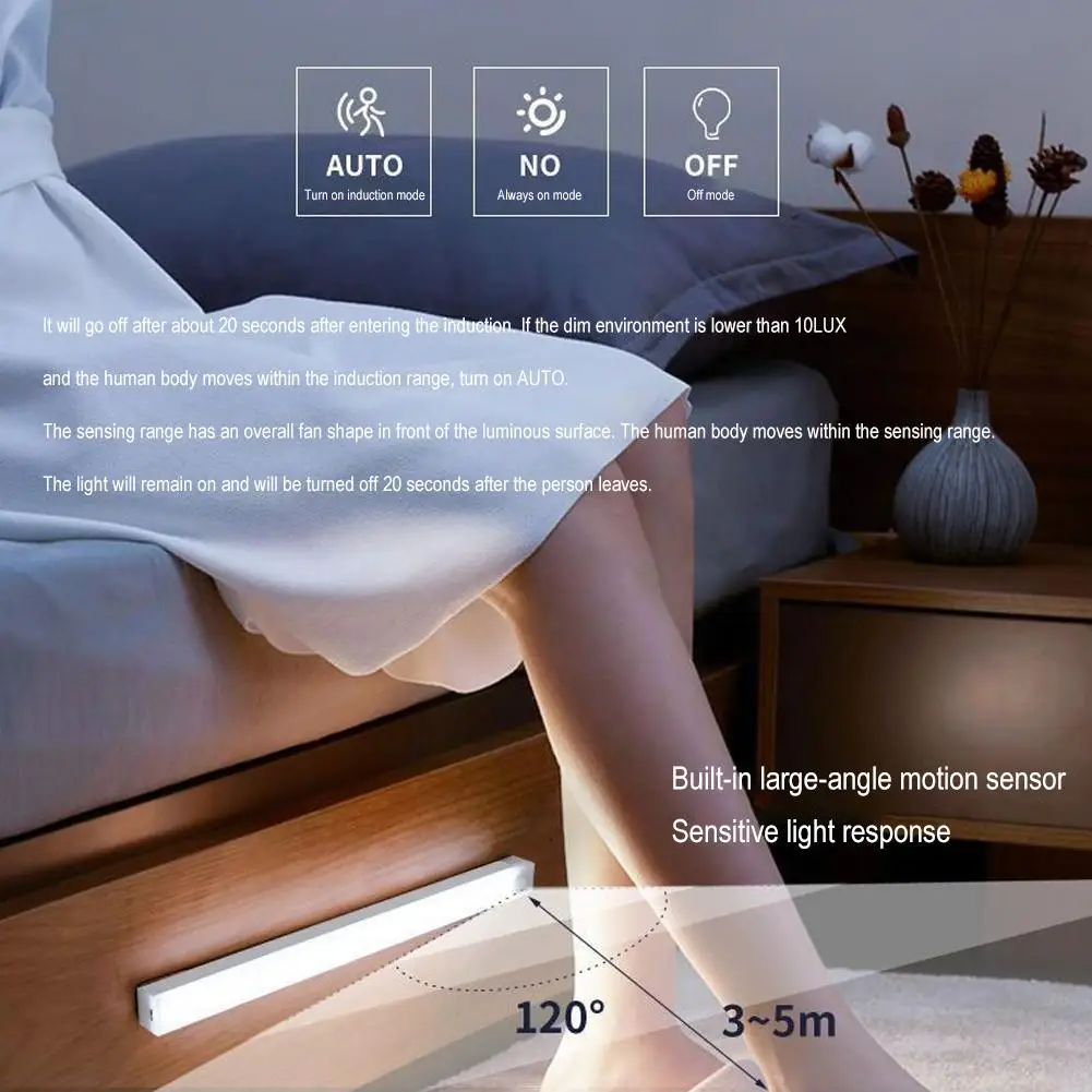 Led Human Body Induction Smart Wireless Magnetic Night Light USB Rechargeable Induction Night Light Accessories