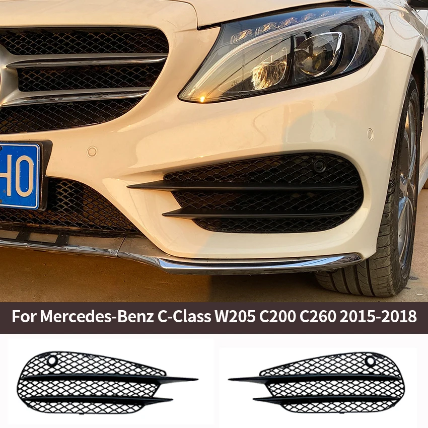 

For Mercedes-Benz C-Class W205 C200 C260 2015-2018 AMG air knife modification for the front bumper fog lamp grille accessories