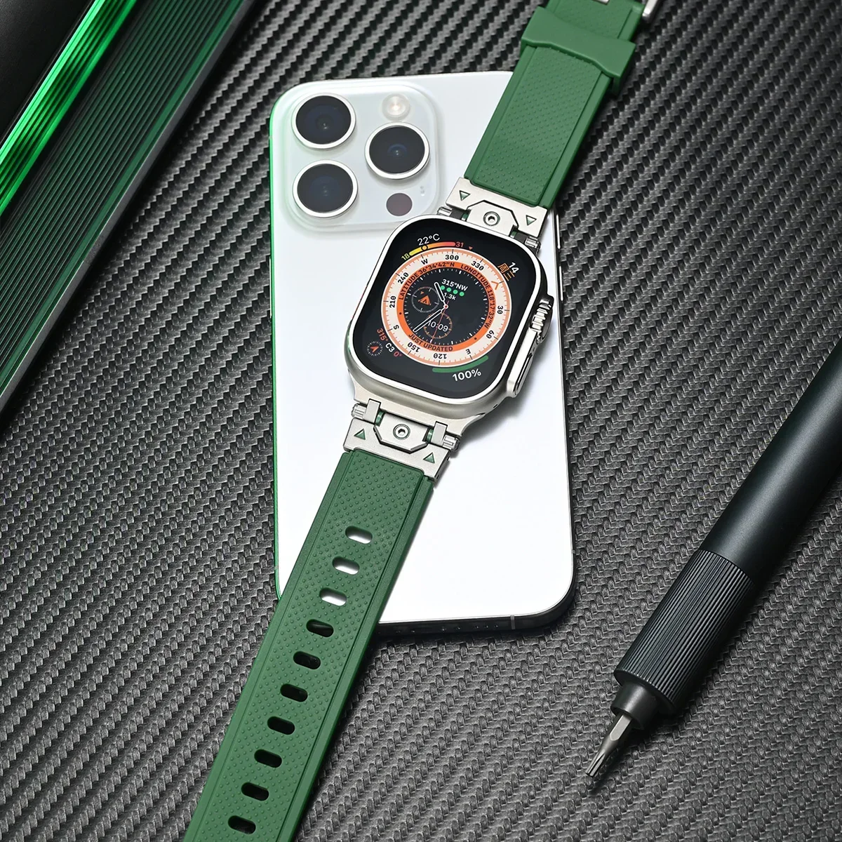 Silicone Band for Apple Watch Strap Ultra 2 49mm 46mm 45mm 44mm 42mm Sports Correas for apple IWatch Series 9 8 7 6 5 4 Bracelet