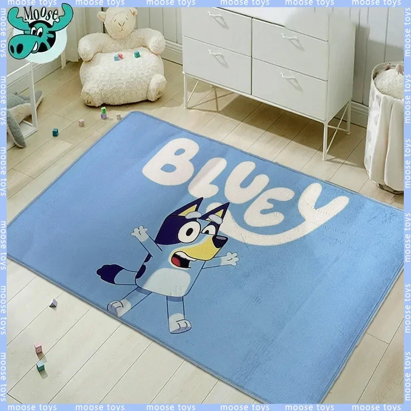 Bluey Family Cartoon Carpet Kawaii Bingo Home Absorbent Carpet Bedroom Bathroom Entrance Non-slip Floor Mat Room Decoration Gift