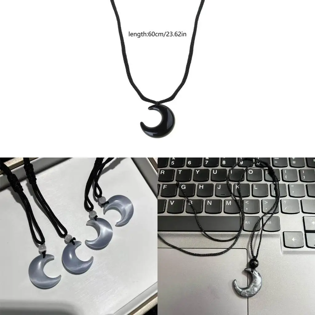 195C Eye Moon Pendant Charm Necklace Tender Lady Moon Necklace Jewelry Gift