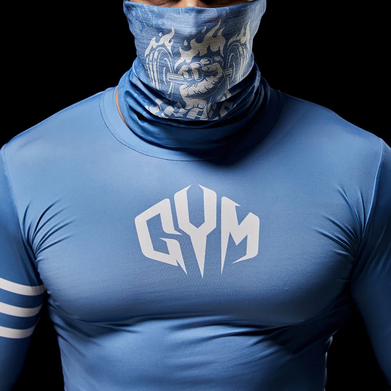 Men's Outdoor Cycling Top with Dust Resistant Neck Bandana Sun Protection T-Shirt Suitable for Traveling Outdoor Sports Riding