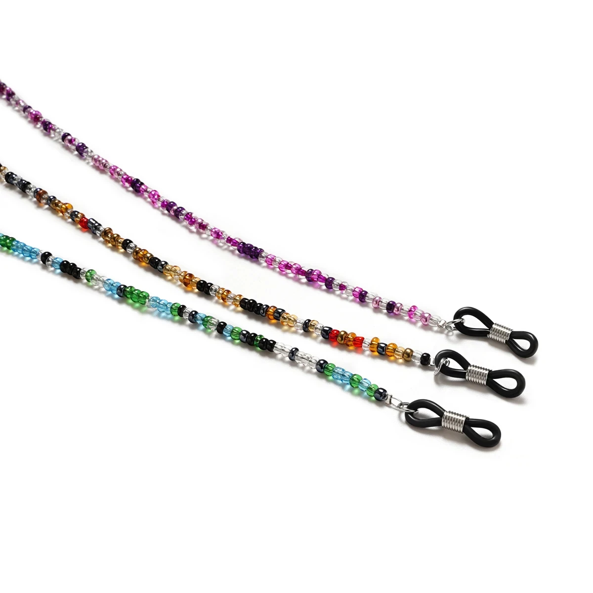 سلاسل النظارات مزينة بخرز ممتاز ملون لطيف للنساء - أشرطة حامل سلسلة النظارات، حبال سلسلة النظارات