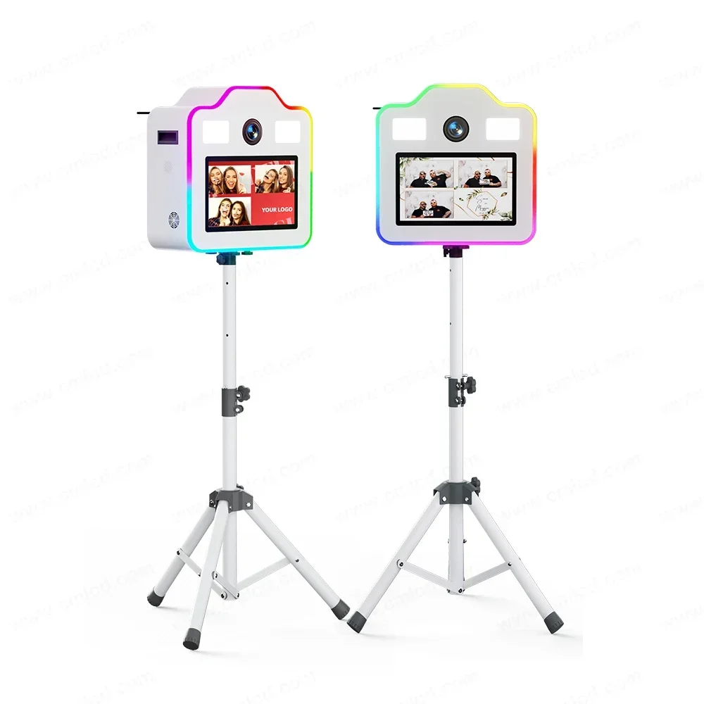 

Selfie Stable Tripod Photo Booth Camera Shape Machine Adjustable High 15.6 Inch Touch Screen Dslr Camera Photo Booth with case