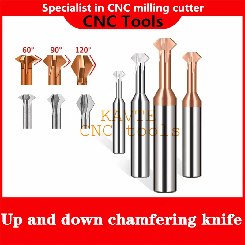 

Carbide Tungsten Steel Chamfering Cutter 60 120 90 Degree Up And Down Double-sided Machining Coated Milling Cutter Chamfer Tools