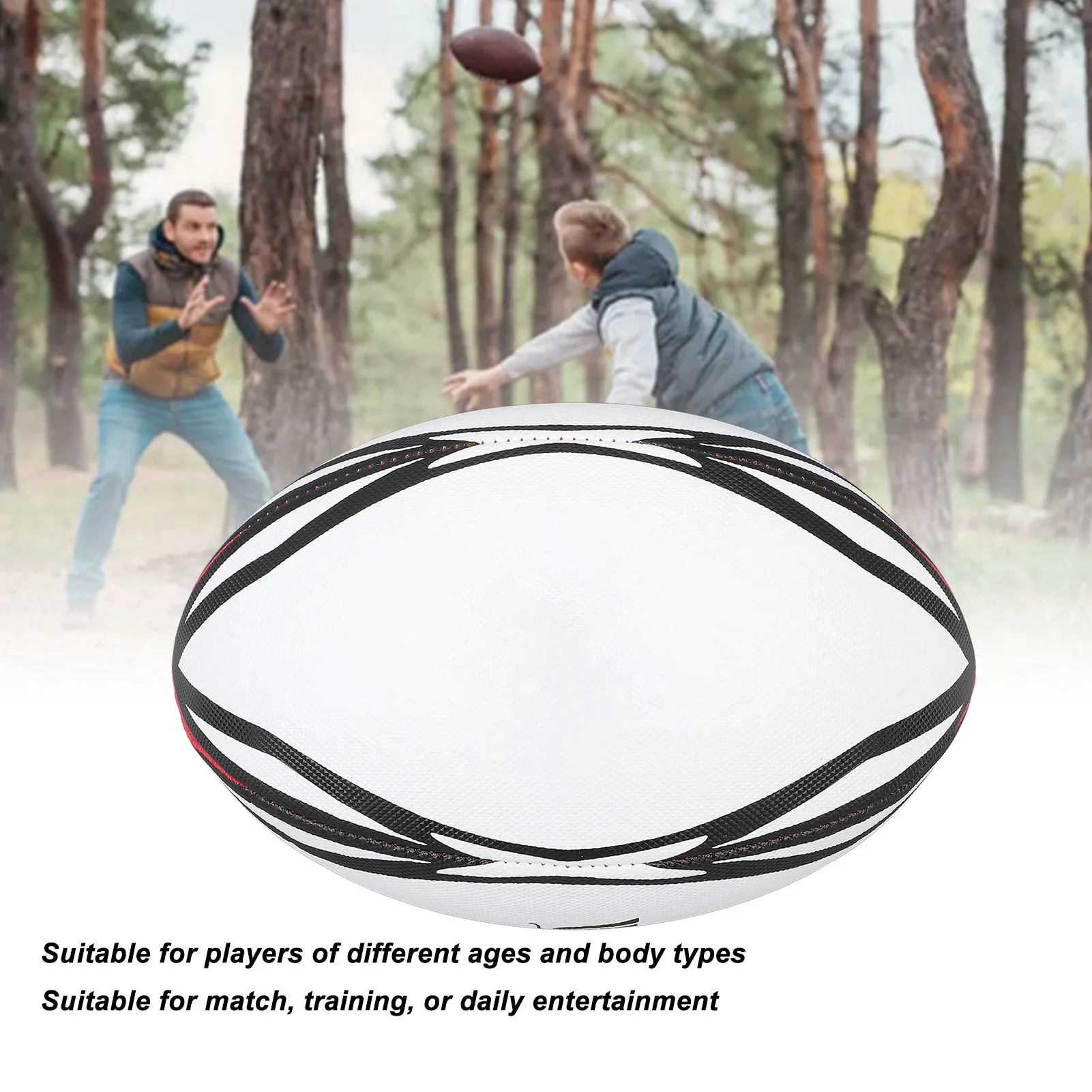 ZK30 Number 9 Rugby Ball Inflatable Practice Ball High Elasticity PVC Rugby Ball for Match and Daily Training