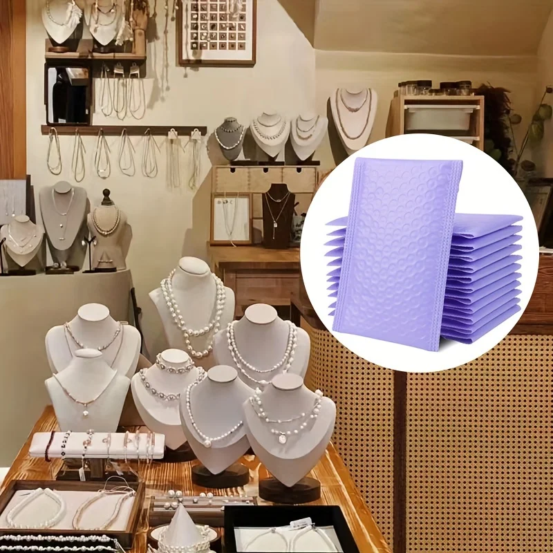 6/12Pcs Purple Bubble Mailers 4x8 Inch,Self Seal Waterproof Poly Padded Envelopes,Opaque Shipping Bags for Small Business view 6