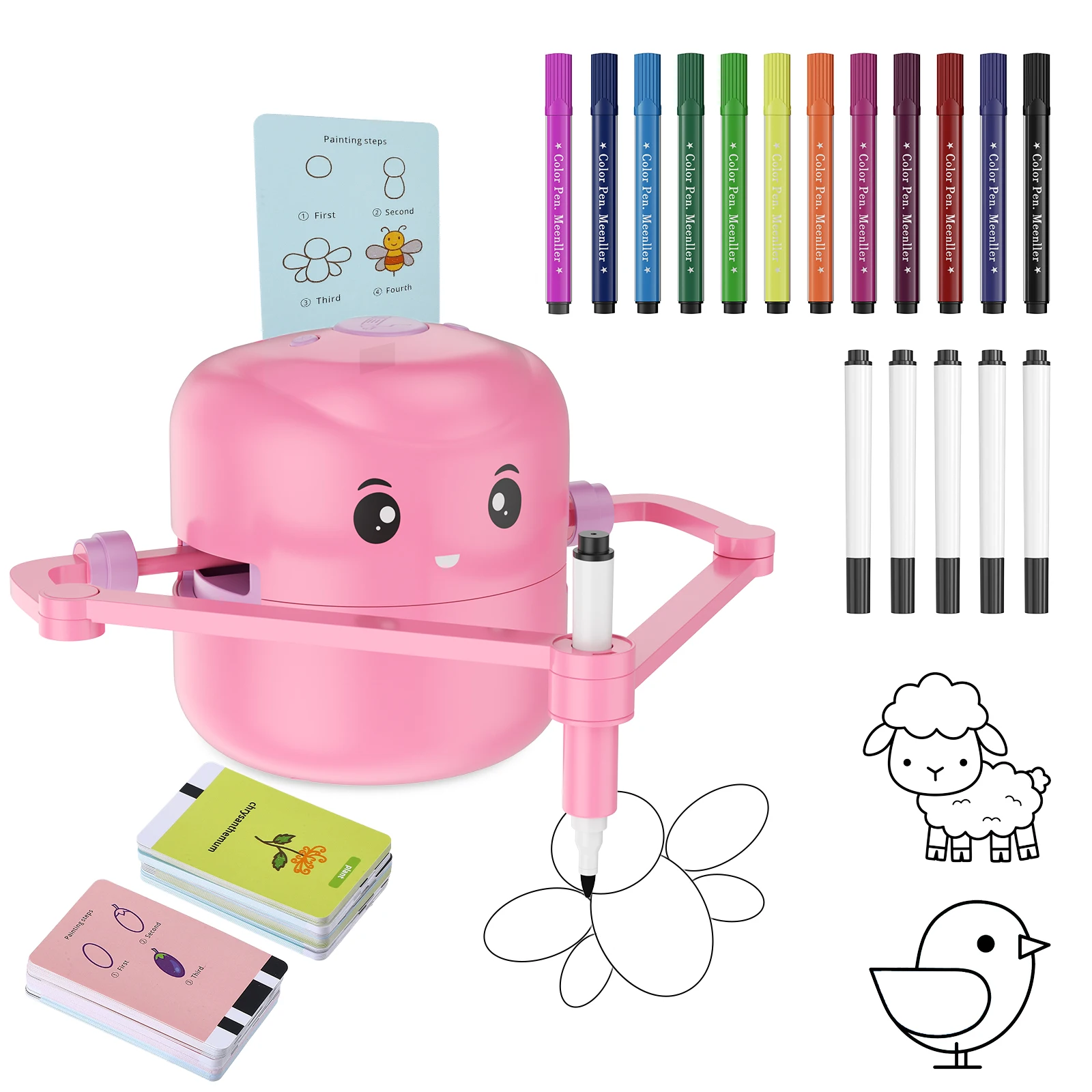 Robot jouet pour enfants, 100 cartes, projecteur de dessin interactif vocal, jouet d'apprentissage Rechargeable pour âgés de 4, 5, 6, 7, 8, 9, 10 ans et plus