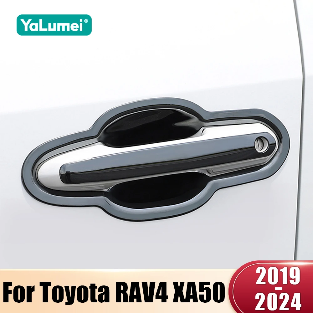 

Для Toyota RAV4 XA50 2019 2020 2021 2022 2023 2024 RAV 4 Гибридная нержавеющая дверная чаша автомобиля, защитная крышка, накладка, аксессуары