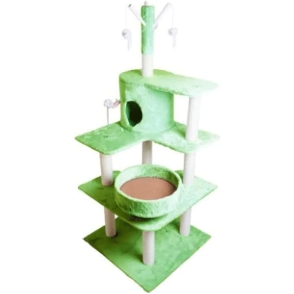 

Scratching Post Climbing Frame Tree Tower Solid Wood Indoor Cat Furniture Cat Scratching Post Cat Activity Stand Wit