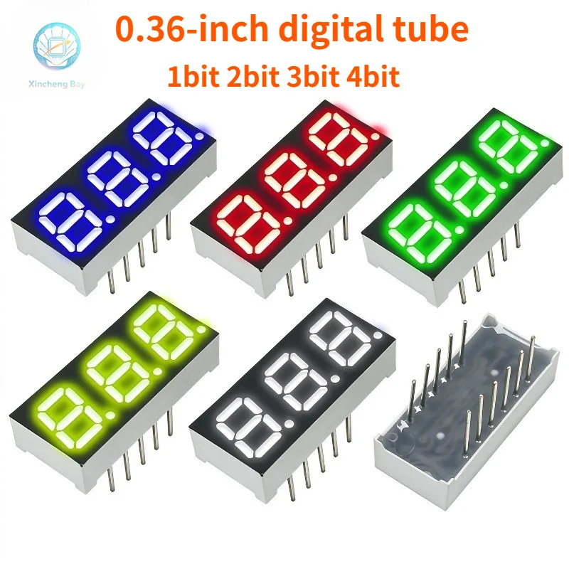 10pcs LED digital tube 0.36 inch 4-digit 3461AS/AH common cathode 3641BS/BH common anode high brightness red green white NEW