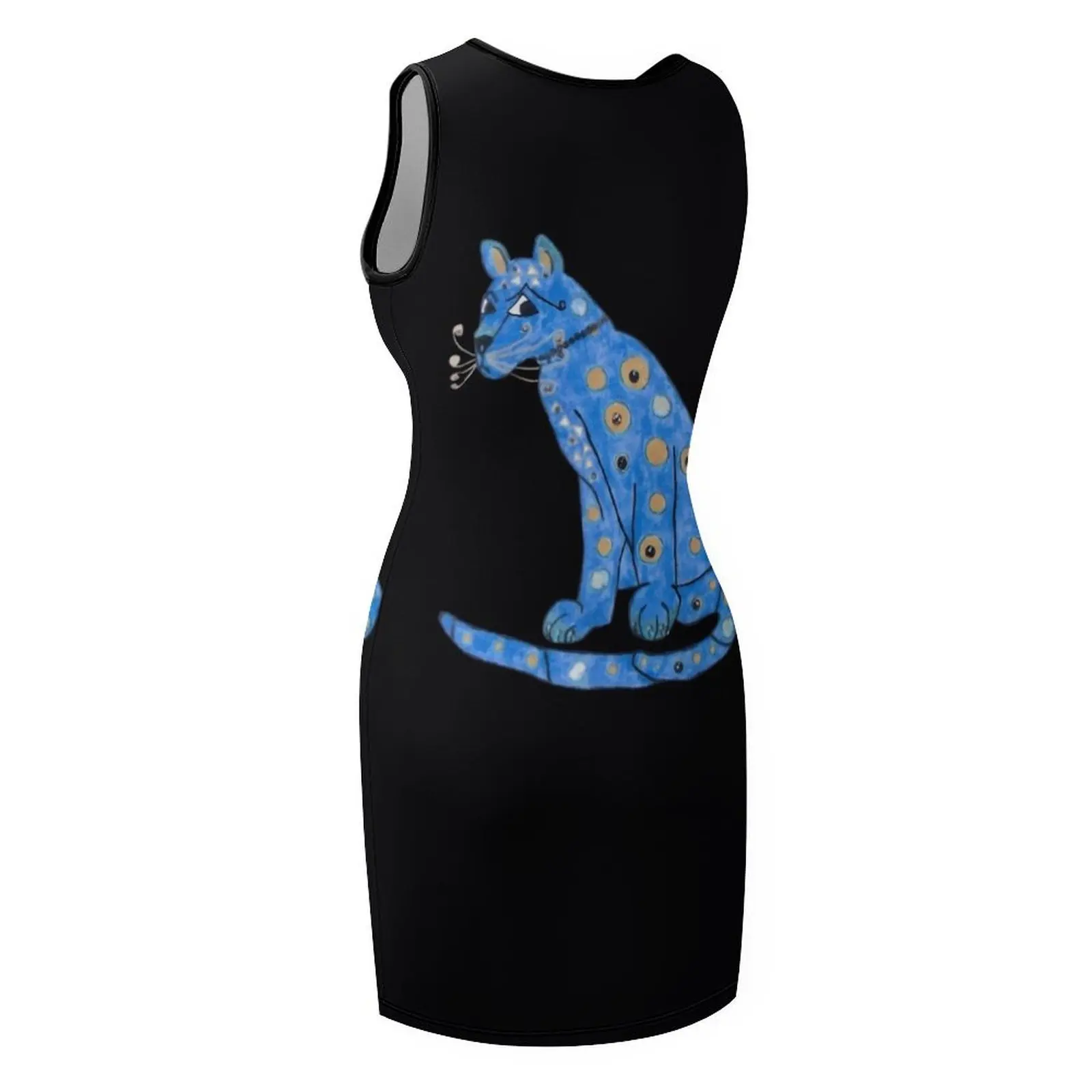Abba's Blue Cat \t فستان صيفي بدون أكمام ملابس نسائية صيفية 2025 فساتين سهرة فساتين نسائية
