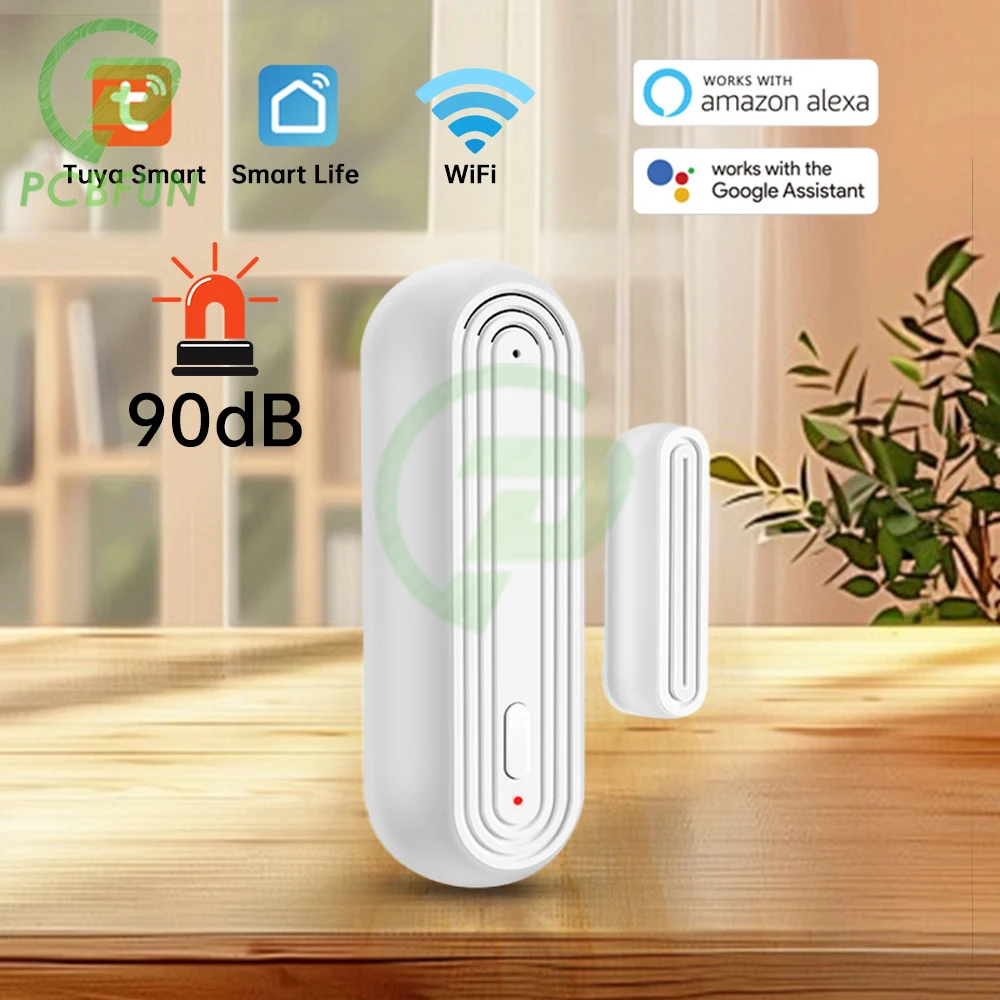 

Graffiti WiFi Smart Door Magnetic Alarm Smart Home Door Opening and Closing Alarm Sensor Supports Alexa Google