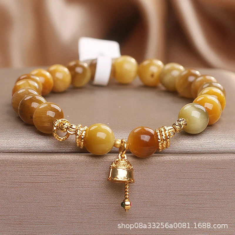 

Новый браслет-колокольчик в китайском стиле с желтым тигровым глазом и камнем для женщин, легкий, роскошный, высококачественный, изысканная ниша, универсальная рука