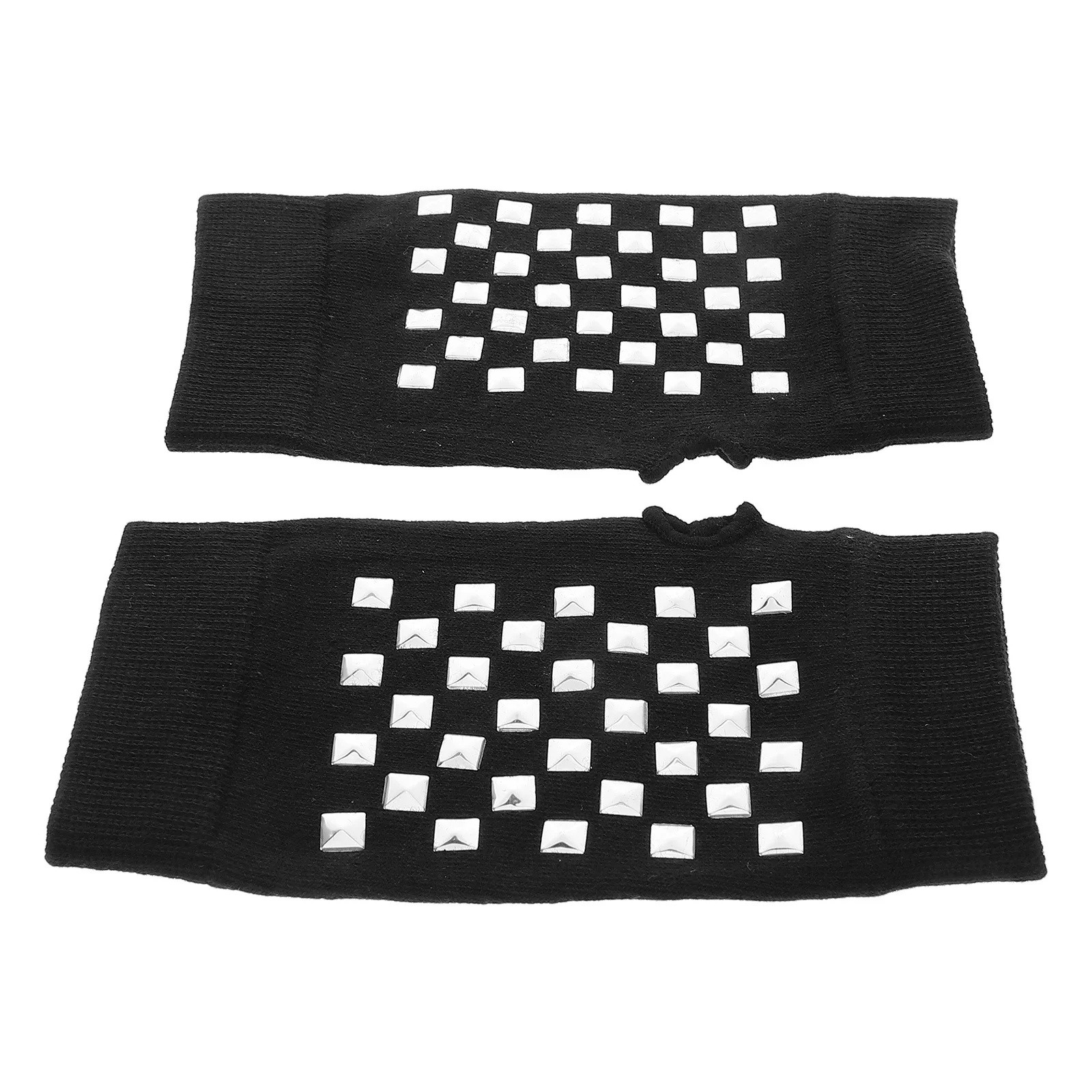 

1 пара студенческих перчаток для женщин, вязаные теплые перчатки без пальцев с заклепками, идеально подходят для письма, набора текста, вождения, сенсорного экрана