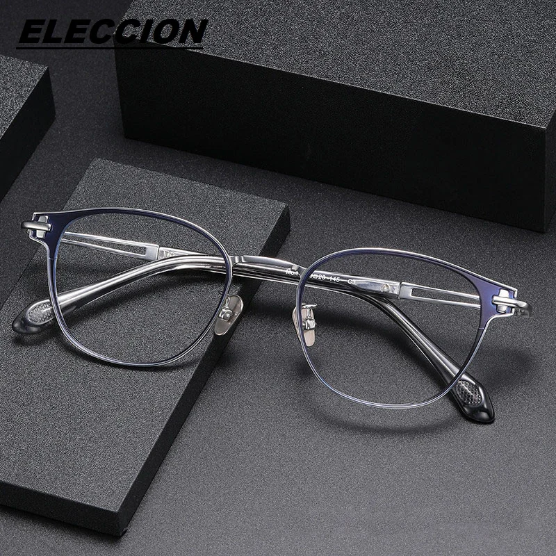 

ELECCION high-quality Titanium Glasses Frame Women 2024 New Fashion Full Rim Eyewear Male Optical Eyeglass Frames